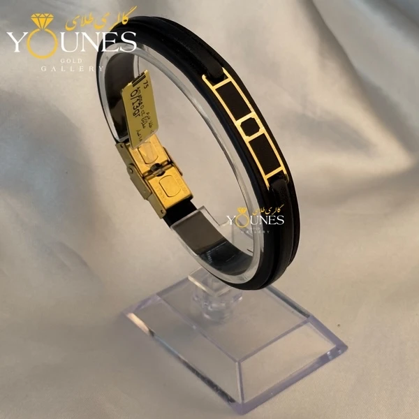 دستبند طلا چرم مردانه L179